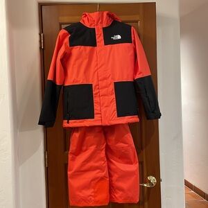 Boys North Face Ski/Snow Suit-Size Large (14-16)-Orange & Black-3-Piece Set